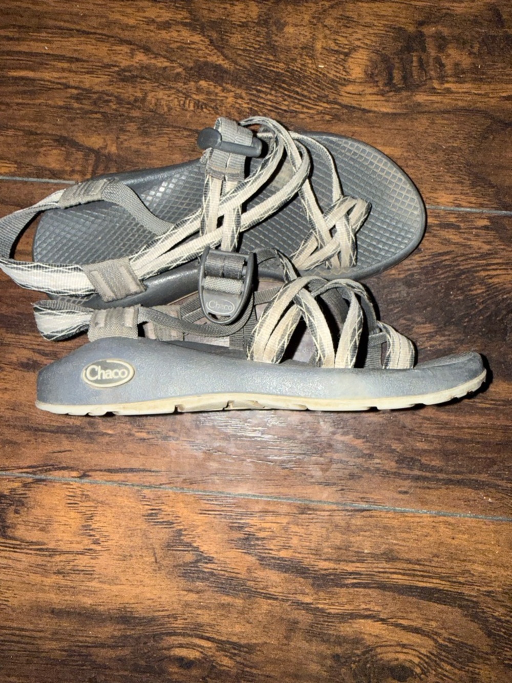 Chaco Women's Gray and Tan Multi-Strap Sandals